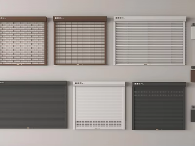 Assorted Window Blinds And Roller Shades In Multiple Colors And Designs 3d model