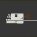 Cartoon Scene Featuring 3D House Model With Green Lawn Trees And White Open Architecture