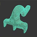 Ancient Bronze Household Item With Decorative Patterns Curved Design And Green Patina