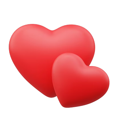 Two Piece Red Heart Shaped Decorative Ornament Set for Home Decoration 3d model