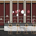 Light Luxury Bar Chair Set Bar Counter 3d model
