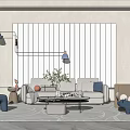 Modern sofa coffee table combination 3d model