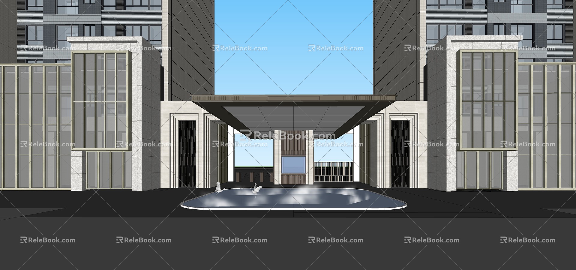 Entrance of Modern Gate Community model