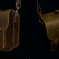 Vintage Leather Satchel With Aged Finish Metal Buckles And Classic Design