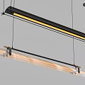 Modern Long Linear Pendant Lights With Black Metal Frame And Transparent Glass Shade