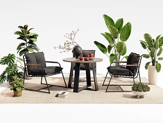 Modern outdoor tables and chairs 3d model