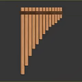 Artistic Pan Flute Musical Instrument Crafted From Orange Paint Tubes With Brown Strap In Triangular Shape