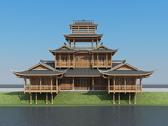 Chinese-style ancient building 3d model