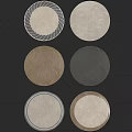 Modern Round Rugs with Concentric Circle Patterns in Various Neutral Tones for Home Decor 3d model
