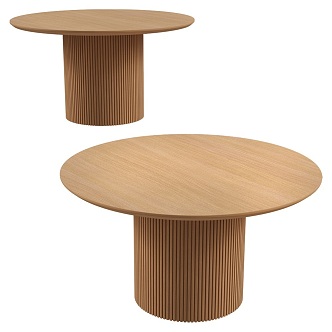 Santiagx modern solid wood round table 3d model