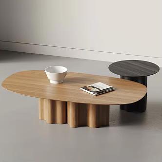 Nordic Solid Wood Coffee Table Combination Coffee Table Side Table Solid Wood Coffee Table Combination 3d model