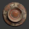 Handcrafted Traditional Ceramic Vase With Intricate Geometric Patterns in Brown Red and White