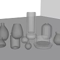Transparent Glass Vases Collection With Various Shapes Sizes And Textured Designs