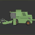 Green Combine Harvester Agricultural Machinery With Harvesting Equipment And Large Tires