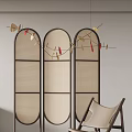 Silent screen rattan partition 3d model