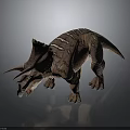 Realistic Triceratops Dinosaur 3D Model With Three Horns Frill And Detailed Skin Texture