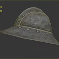 Medieval Metal Helmet With Broad Brim And Riveted Vintage Armor Design