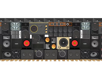 Modern audio sound combination 3d model