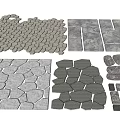 Natural Gray Stepping Stones With Various Shapes For Garden Path And Outdoor Walkway