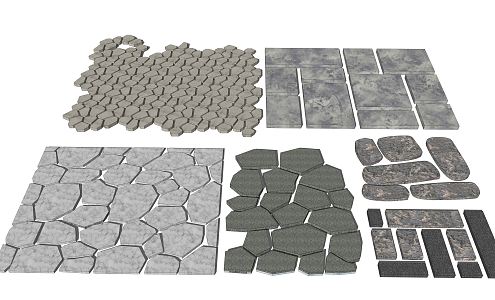 Modern Stone Road Ting Step 3d model