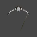 Game Movie Character 3D Model With White Black Gold Armor Long Sword And Crown Headpiece