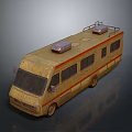 Classic Vintage Recreational Vehicle with Roof Rack Storage Boxes and Side Windows