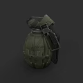 Green Military F1 Defensive Grenade With Tactical Strap And Fuse