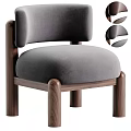 Cozy Plush Upholstered Accent Chair With Wooden Frame And Cylindrical Legs