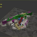 Tactical Modern Assault Rifle With Magazines Clips And Gear Layout