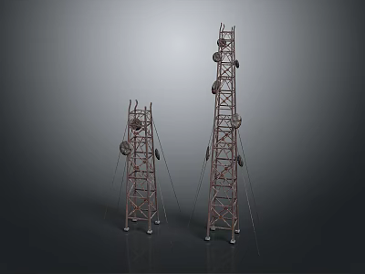 Modern Metal Frame Furniture Structures With Circular Elements And Stable Bases 3d model