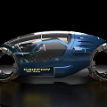 GRIFFON Functional Vehicle With Blue Futuristic Design Transparent Cockpit And Large Wheels