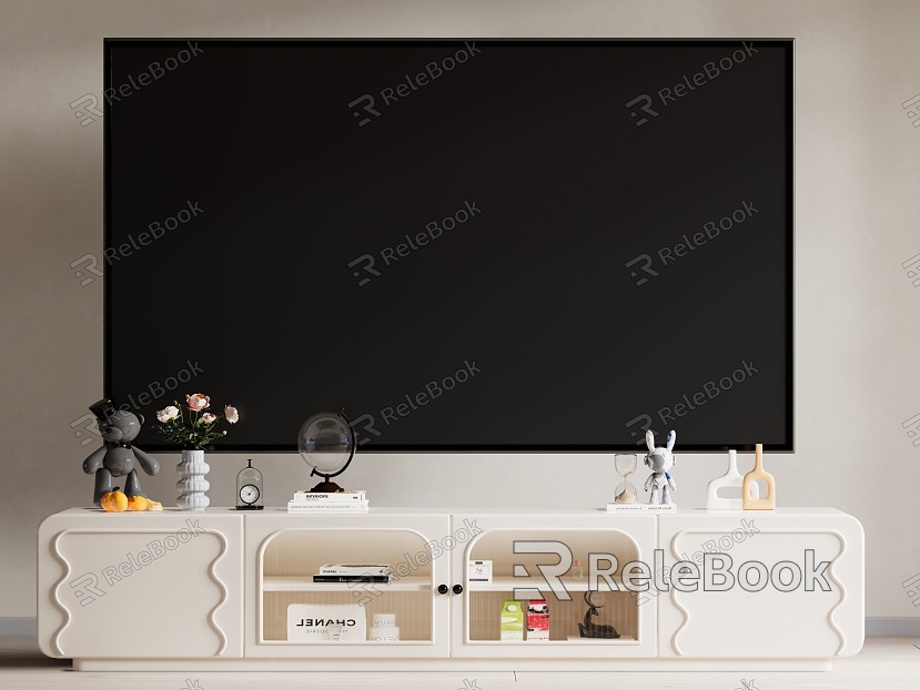 Cream wind TV cabinet TV cabinet model