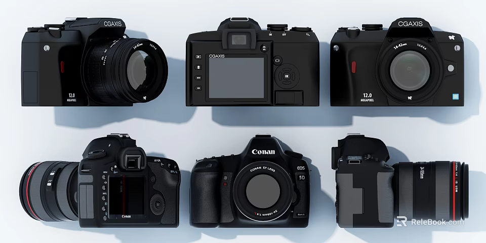 Various Digital Cameras From Different Brands With Multiple Models And Designs 3d model