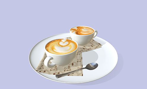 Two cups of coffee Modern coffee 3d model