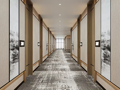 New Chinese Aisle Hotel Aisle 3d model