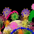 Vibrant Colorful Floral Photo Spot With Arch Decor And Marble Floor