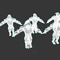 Stylized 3D Game Film Characters With Colorful Armor And Diverse Poses