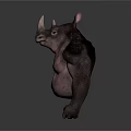 3D Rendered Muscular Rhinoceros With Strong Chest And Arms