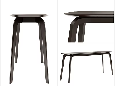 Modern Sleek Dark Colored Dining Table With Curved Legs And Minimalist Design 3d model