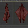 Hooded Dark Gray Cloak With Belt For Role Play Costume Clothes