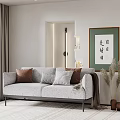 Modern double sofa multiplayer sofa 3d model