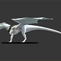 White Dragon Figurine with Detailed Wings and Wooden Base Mythical Creature Model