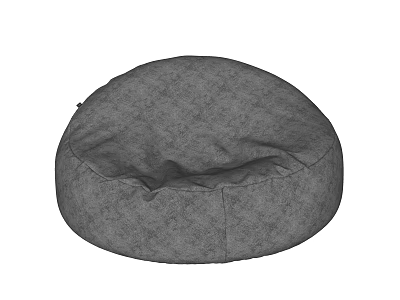 Comfortable Gray Fabric Round Bean Bag Chair for Living Room Relaxation 3d model