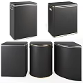 Modern Black Trash Bins for Household Cleaning with Sleek Design and Sturdy Build