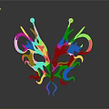 Artistic Ornate Blue Purple Symmetric Mask Home Living Decoration Accessory
