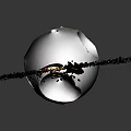 Dramatic Moon Scene With Craters Orbiting Debris Ring And Flaming Spacecraft 3d model