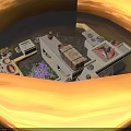 Traditional Courtyard Architecture With Connected Structures Purple Flowers Clay Pots And Rugs