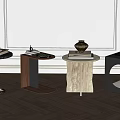 Middle ancient style side several corner several combination 3d model