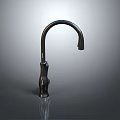 Modern Black Kitchen Faucet With Curved Spout And Smooth Design
