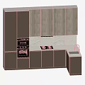 Modern Kitchen Cabinets With Wooden Brown Texture Countertop And Sink